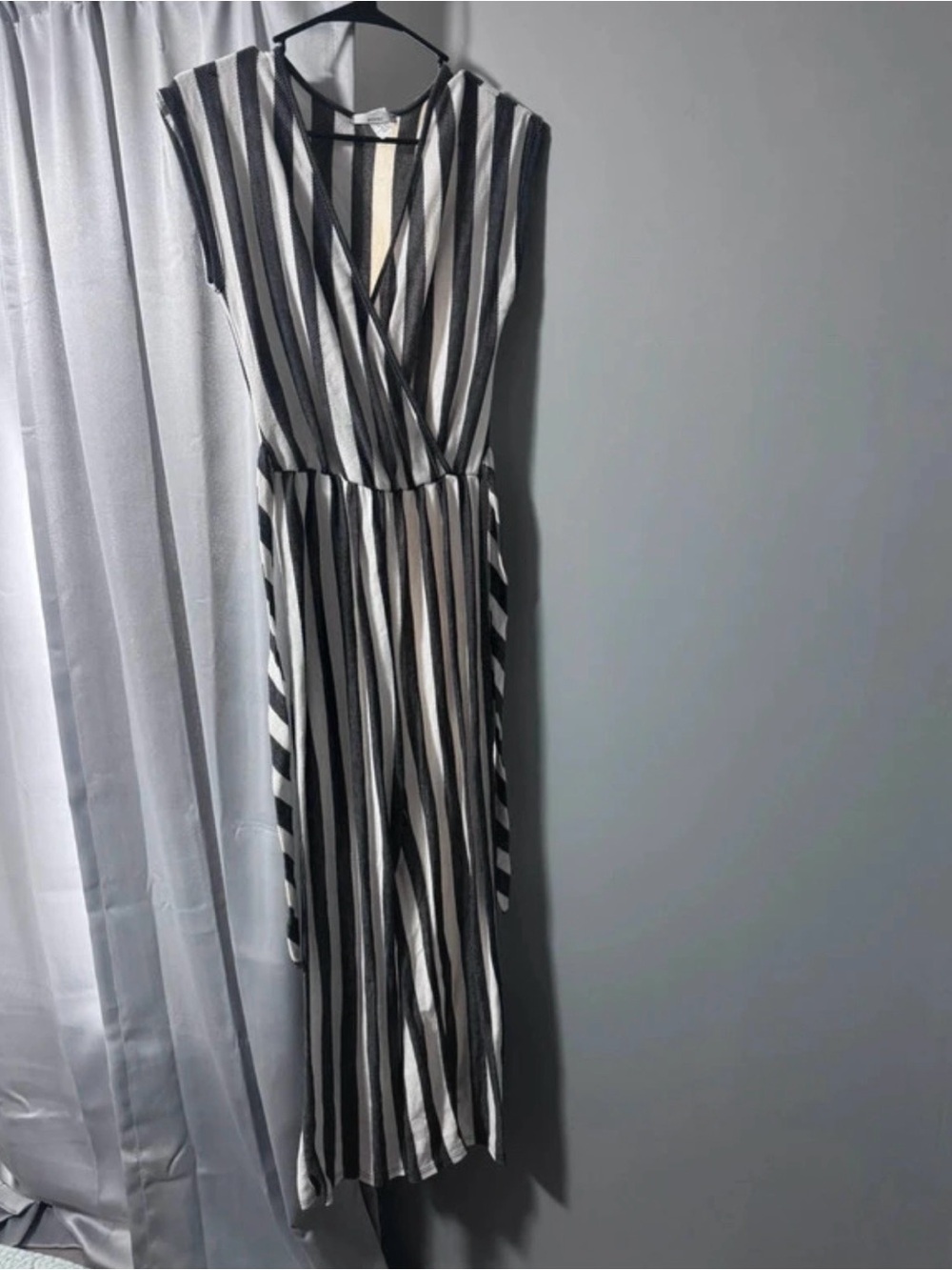 Acemi Black and White Striped Jumpsuit